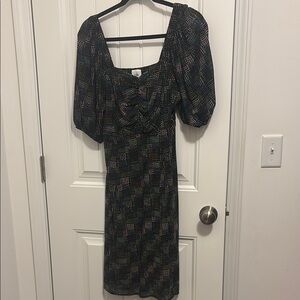 CAbi Blue Midi Dress with Square Neck